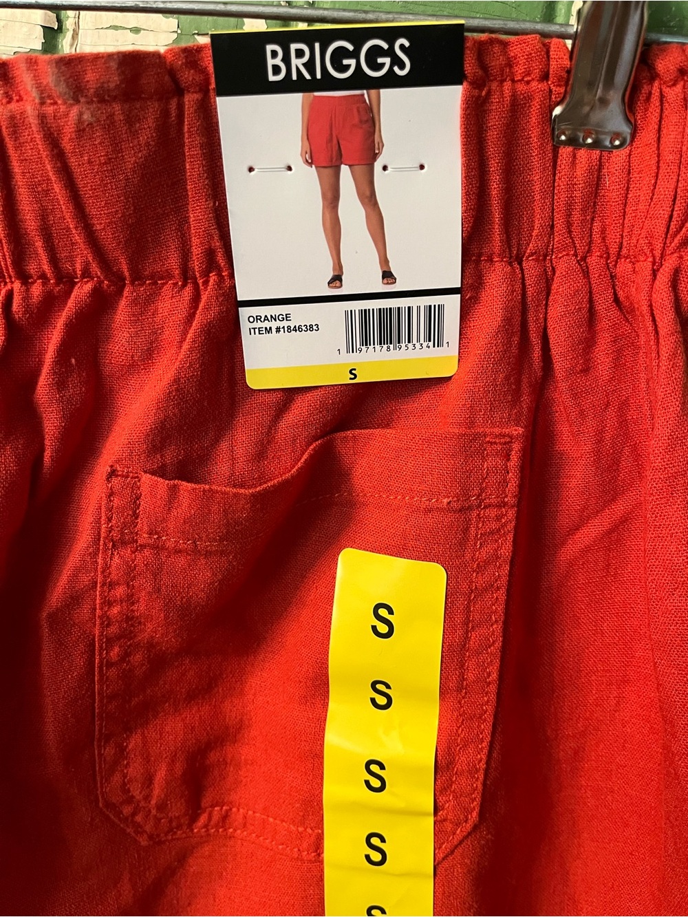 Briggs Linen Womens Shorts Orange size Small
